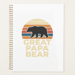 Super Papa Ours Rétro Coucher de Soleil Vintage De