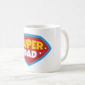Super Papa Retro Superhelden Badge Koffiemok (Voorkant rechts)