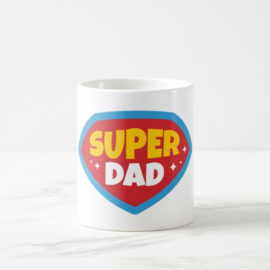 Super Papa Retro Superhelden Badge Koffiemok (Center)