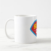 Super Papa Retro Superhelden Badge Koffiemok (Links)