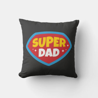 Super Papa Retro Superhelden Badge Kussen