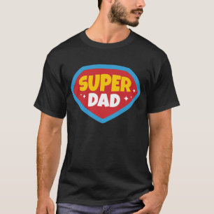 Super Papa Retro Superhelden Badge T-shirt