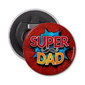 Super papa snor moderne grunge button flesopener (Voorkant)