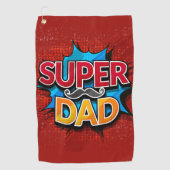 Super papa snor moderne grunge golfhanddoek (Voorkant)