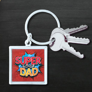 Super papa snor moderne grunge sleutelhanger