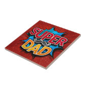 Super papa snor moderne grunge tegeltje (Zijkant)