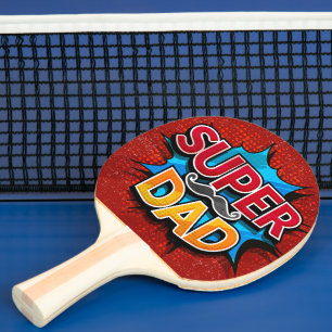 Super Papa Snorhaar Gamekamer Cadeau Tafeltennisbatje