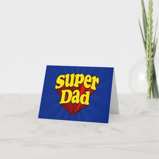 Super Papa, Superhero Rood/Geel/Blauw Vaderdag Kaart (Voorkant)