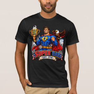 Super Papa Vaderdag Superheld Comic Geschenk T-shirt