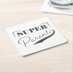 Super Parent Vierkante Kartonnen Onderzetter