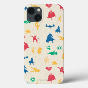 Super Pets & Justice League Silhouette Pattern iPhone 13 Hoesje