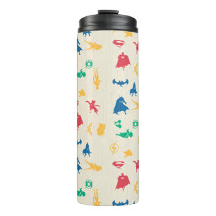Super Pets & Justice League Silhouette Pattern Thermosbeker