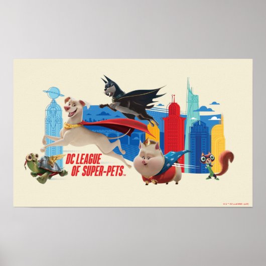 Super-Pets patrouillerende metropolis Poster (Voorkant)