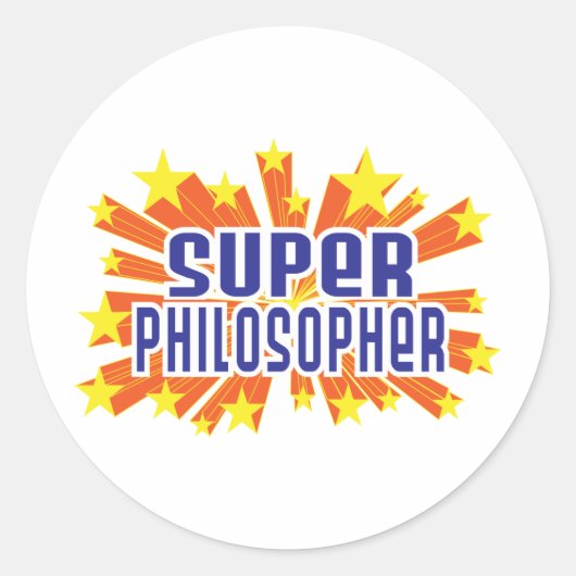 Super Philosopher Ronde Sticker (Voorkant)