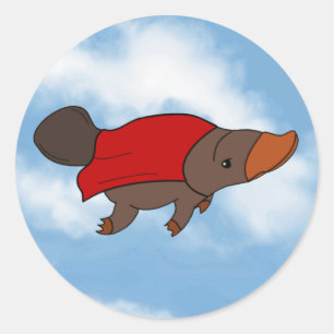 Super Platypus Ronde Sticker