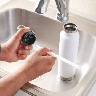 Super Pom in de oceaan waterfles