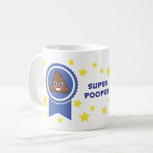 Super Pooper Award Emoji Poo Mok (Voorkant links)