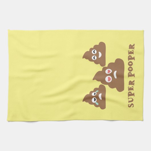 Super Pooper Emoji Theedoek (Horizontaal)