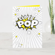SUPER POP ! Carte bleue minimaliste, amusante, Pun