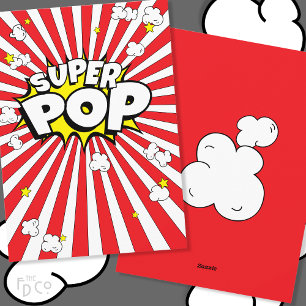 Super Pop! Grappig, Corny, Popcorn Pun   Blank pap Feestdagenkaart