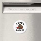 Super Power Grappig Super Hero Poop Pun Magneet (Insitu (Vaatwasser))