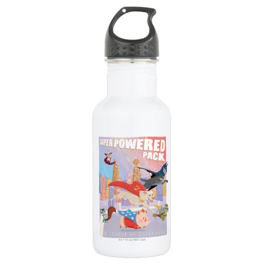 Super Powered Pack Metropolis Illustratie Waterfles (Voorkant)