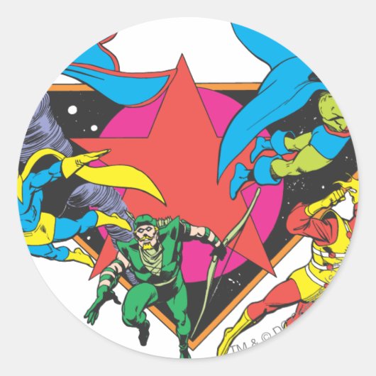 Super Powers™ Collectie 16 Ronde Sticker (Voorkant)