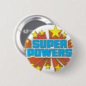 Super Powers™ Logo Blue Ronde Button 5,7 Cm (Voorkant /achterkant)