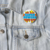 Super Powers™ Logo Blue Ronde Button 5,7 Cm (In situ)