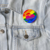 Super Pride-regenboogbipride Ronde Button 5,7 Cm (In situ)