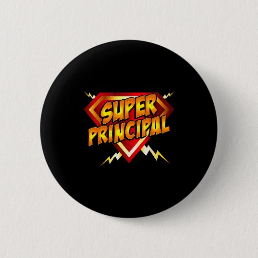 Super Principal Back To School Educational Superhe Ronde Button 5,7 Cm (Voorkant)