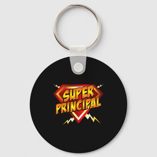 Super Principal Back To School Educational Superhe Sleutelhanger (Voorkant)