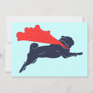 Super Pug-uitnodigingen Kaart