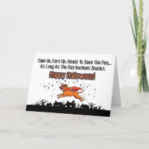 Super Pup Halloween kaart– cape aan, oren omhoog