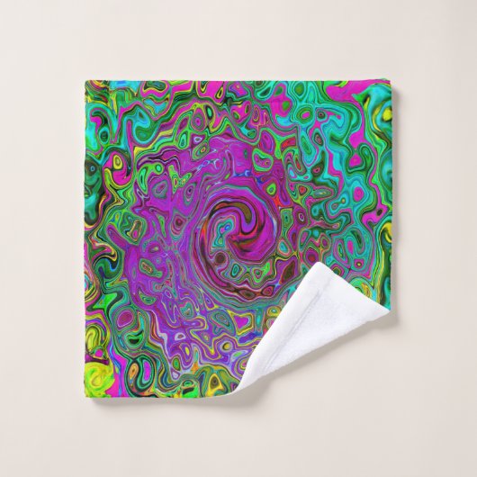 Super Purple Abstrait Retro Liquid Swirl (Gant de toilette)