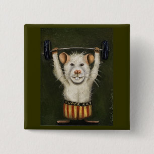 Super Rat Vierkante Button 5,1 Cm