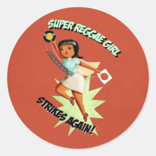 Super Reggae Girl Ronde Sticker