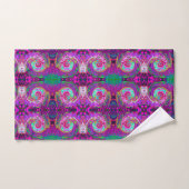 Super Retro Abstrait Magenta Rainbow Swirl (Serviette à main)