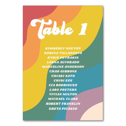 Super Retro Arc-en-ciel Numéro de table Nom de l'i (Par défaut)