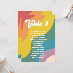 Super Retro Arc-en-ciel Numéro de table Nom de l'i