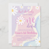 Super Retro Daisy 1er Anniversaire Invitation (Devant)