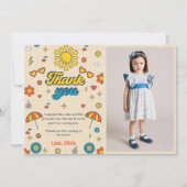 Super Retro Daisy Anniversaire Photo Carte de reme (Devant)