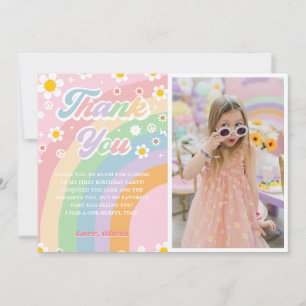 Super Retro Daisy Rainbow Birthday Carte de remerc