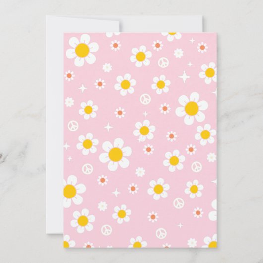 Super Retro Daisy Rainbow Birthday Carte de remerc (Dos)