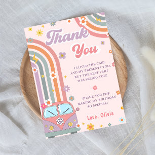 Super Retro Daisy Rainbow Birthday Carte de remerc