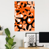 Super Retro Formes Orange Black White Poster (Bureau à domicile)