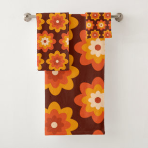 Super rétro les années 70 boho hippie orange fleur