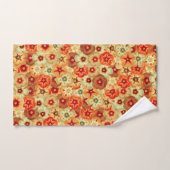 Super Retro Orange Hippie Fleurs Motif (Serviette à main)