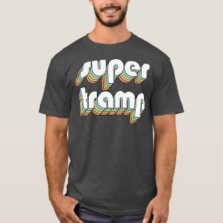 Super Retro Regenboog Typografie Vervaagd Stijl T-shirt