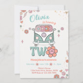 Super Retro Smile Flowers 2e Invitation d'annivers (Devant)